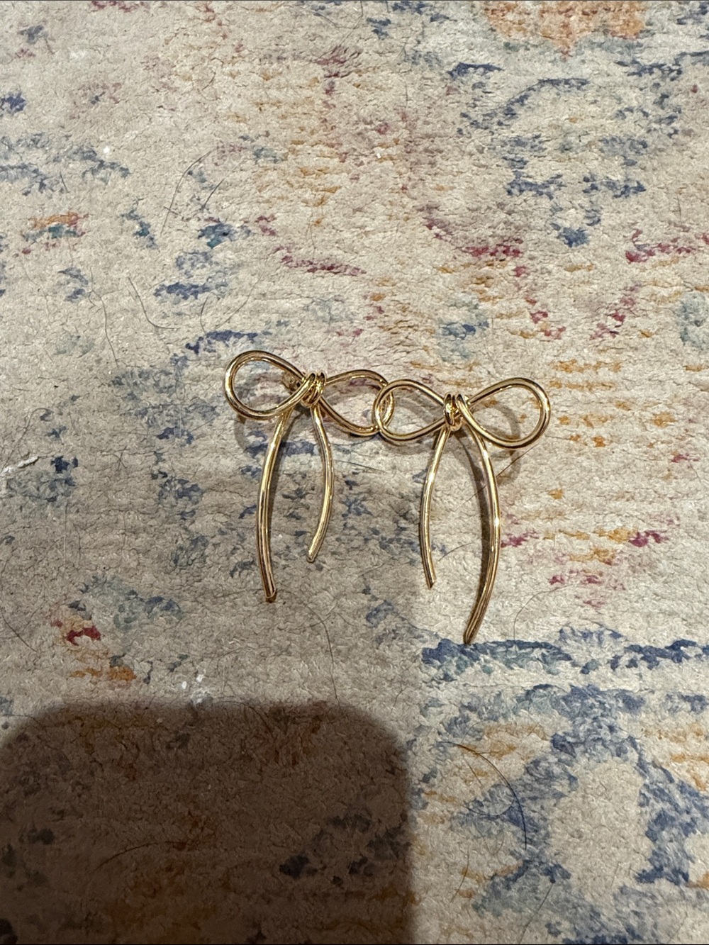 Gold Bow Tie Drop Earrings for Women